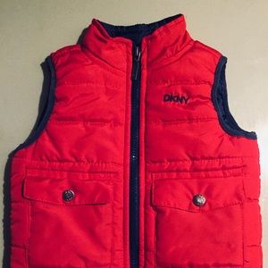 DKNY red toddler puffer vest 12M